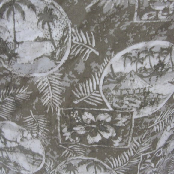 Caribbean Joe vtg Men Hawaiian camp shirt p2p 24 L aloha luau tropical monochrom - Picture 7 of 8